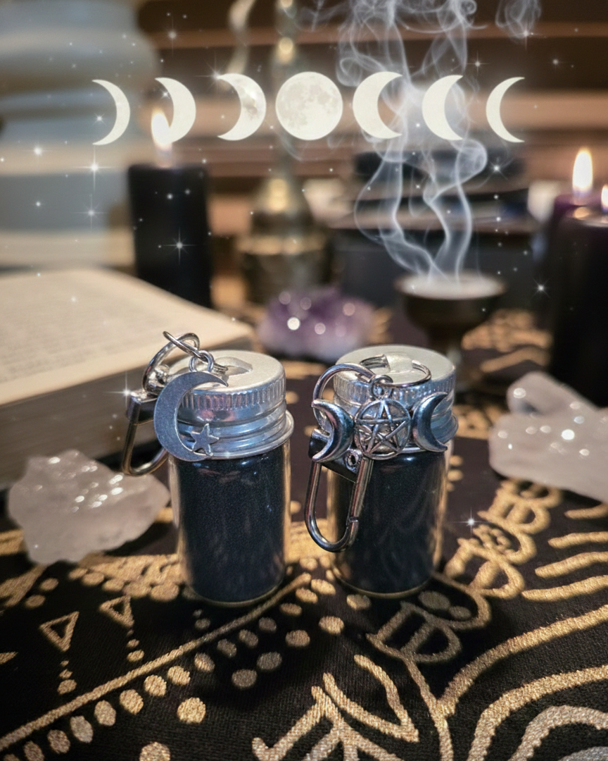 The Threshold Keeper: Portable Black Salt Keychain